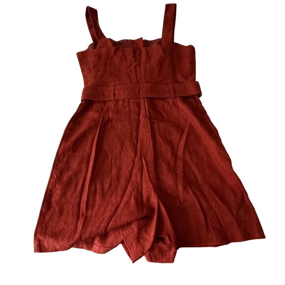 House Of Harlow 1960 Womens Linen Blend Romper With Belt Size 6 - Picture 2 of 14